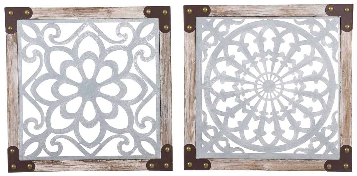 galvanized/wood square cutout décor frame (choices of 2 styles)