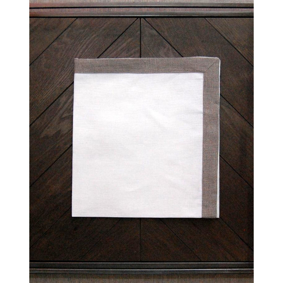 atlas napkins (set of 4) 22''22'' / white with natural border