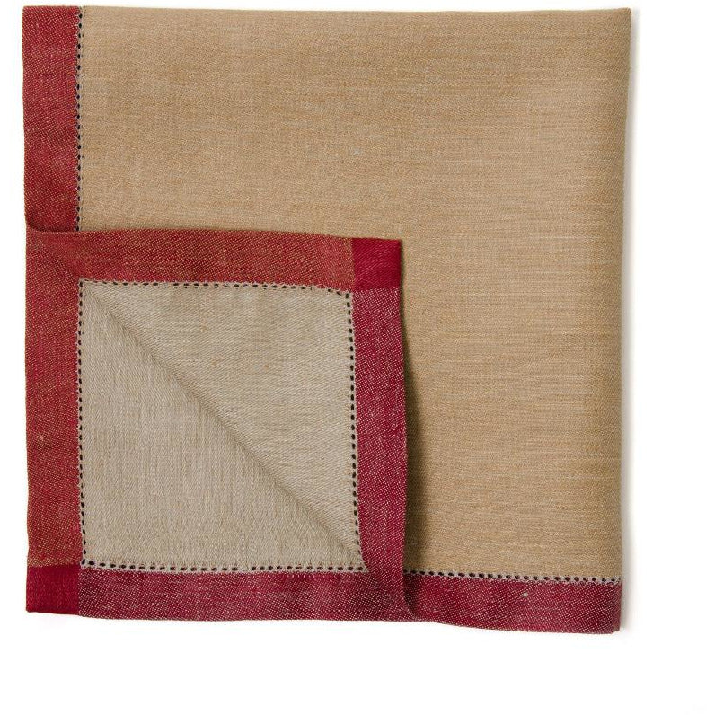 versailles napkins (set of 4) 21''21'' / taupe with red border