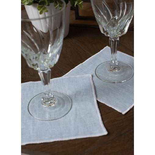 duet cocktail napkins (set of 4) blue with white