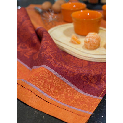 arabella tea towel orange / red / violet
