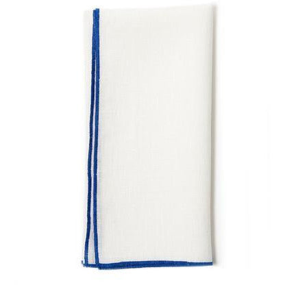 duet napkins (set of 4) 19''x19'' / white with blue