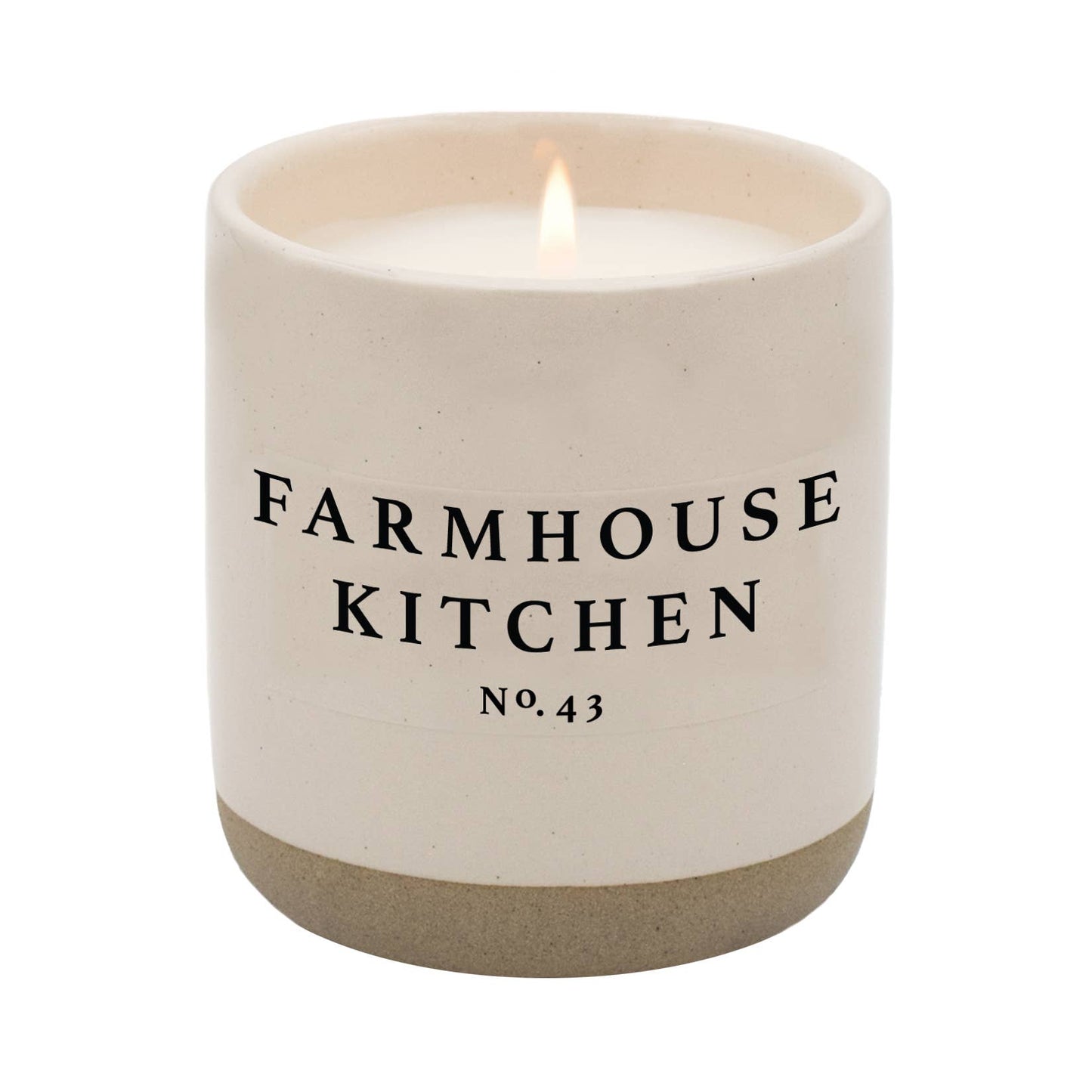farmhouse kitchen soy candle - cream stoneware jar - 12 oz