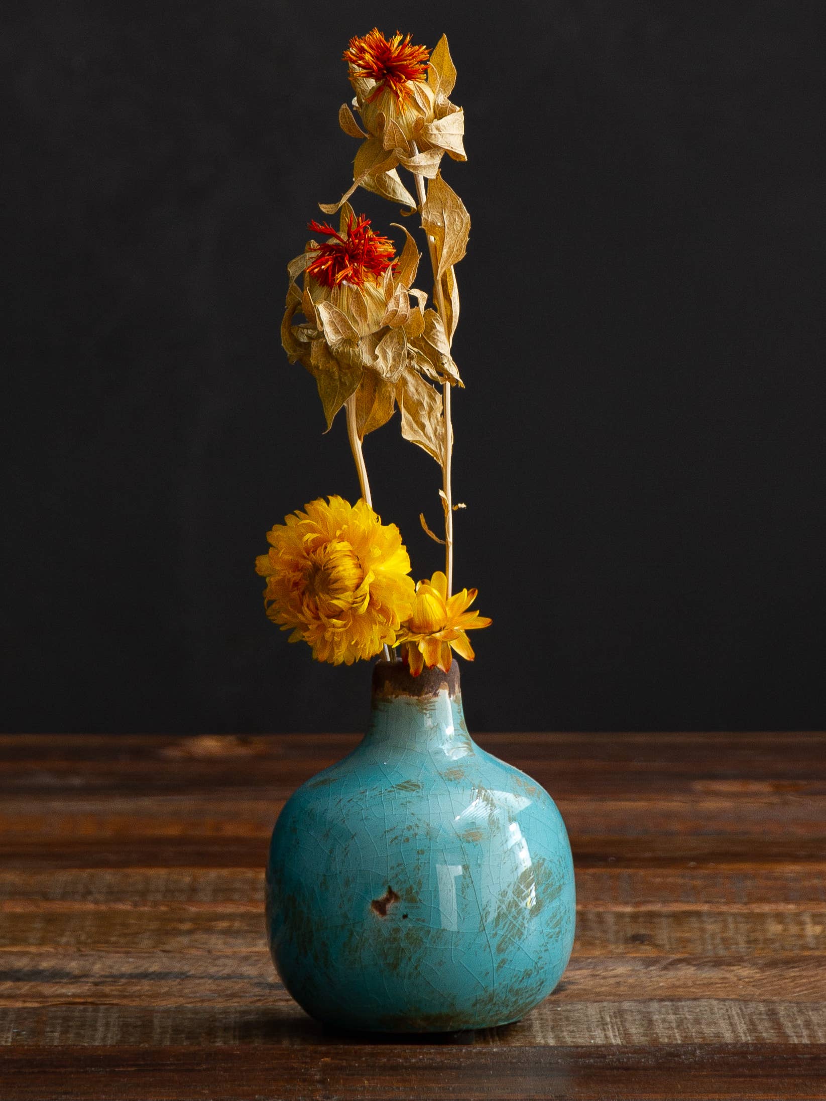 turquoise small ceramic vase