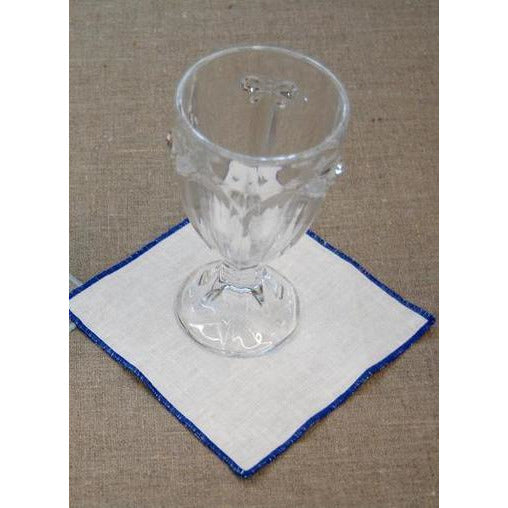 duet cocktail napkins (set of 4) off-white with blue