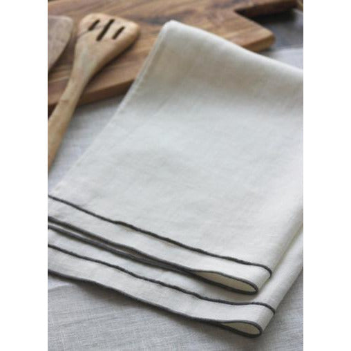 leonardo tea towel white / charcoal