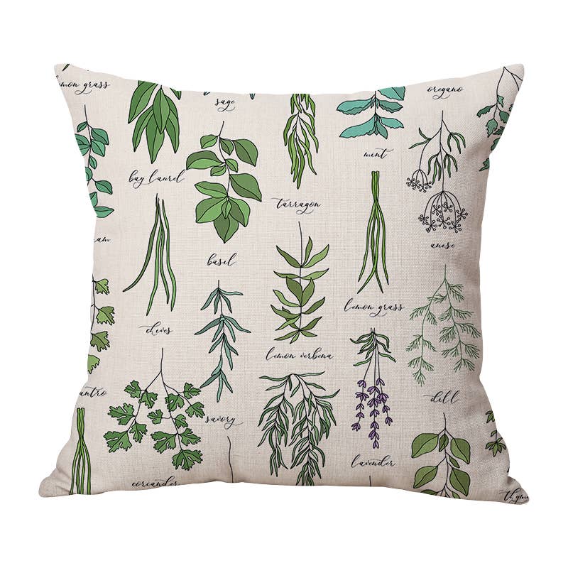 herbal apothecary throw/decorative pillows, indoor/outdoor