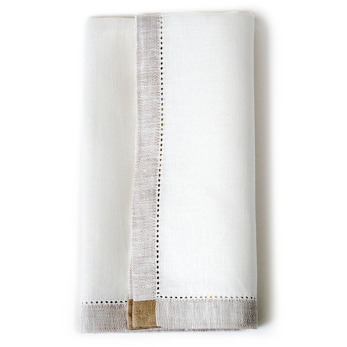 carmella napkins (set of 4) 21''x21'' / white with beige trim