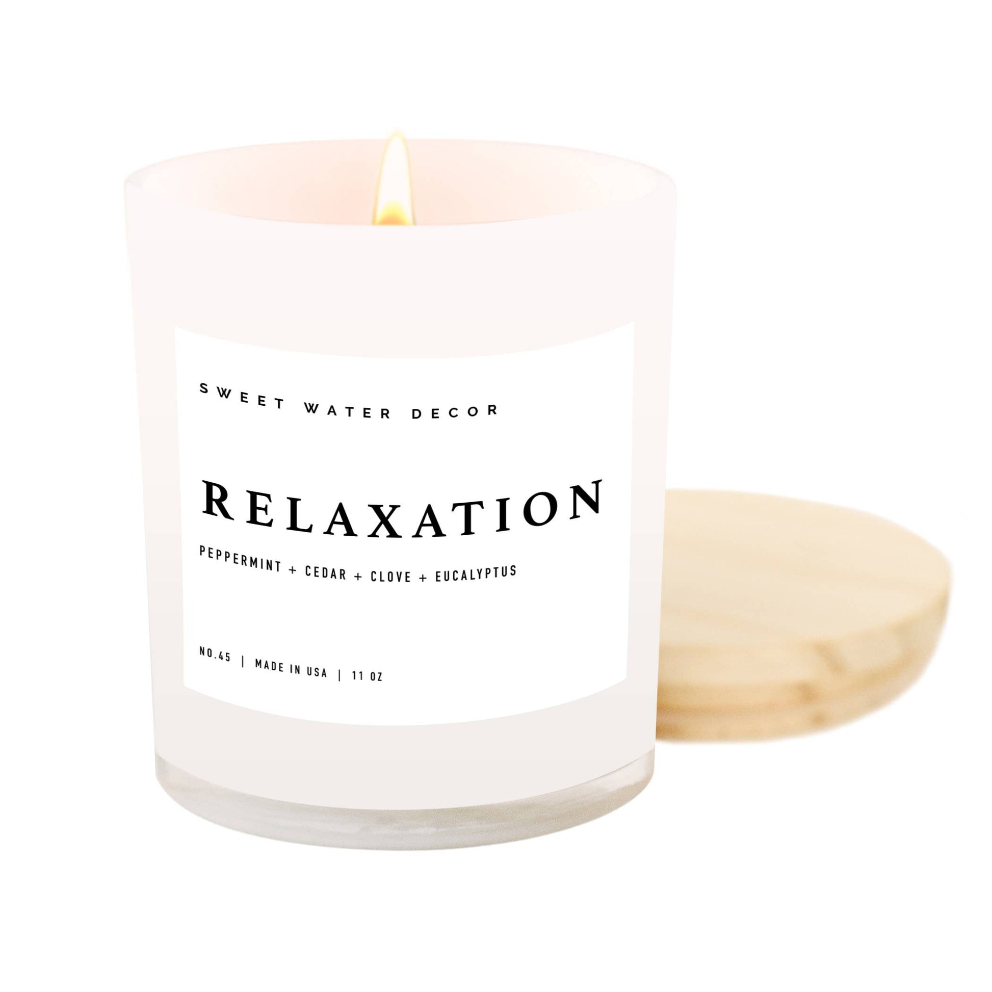 relaxation soy candle - white jar - 11 oz