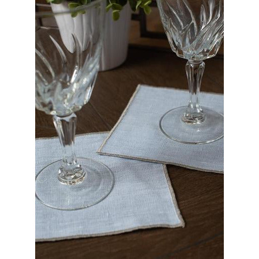 duet cocktail napkins (set of 4) blue with silver