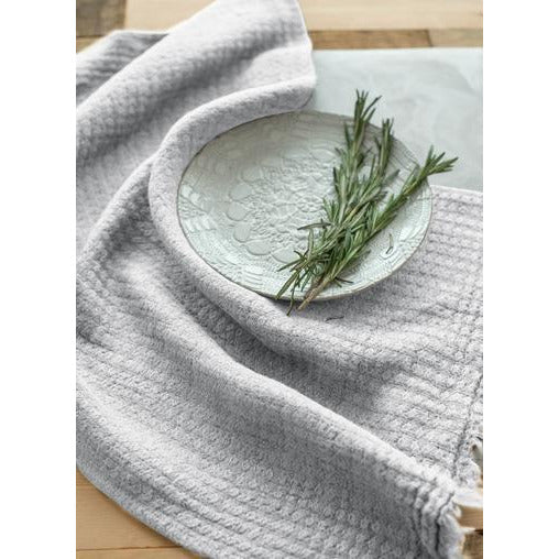 hampton tea towel silver grey