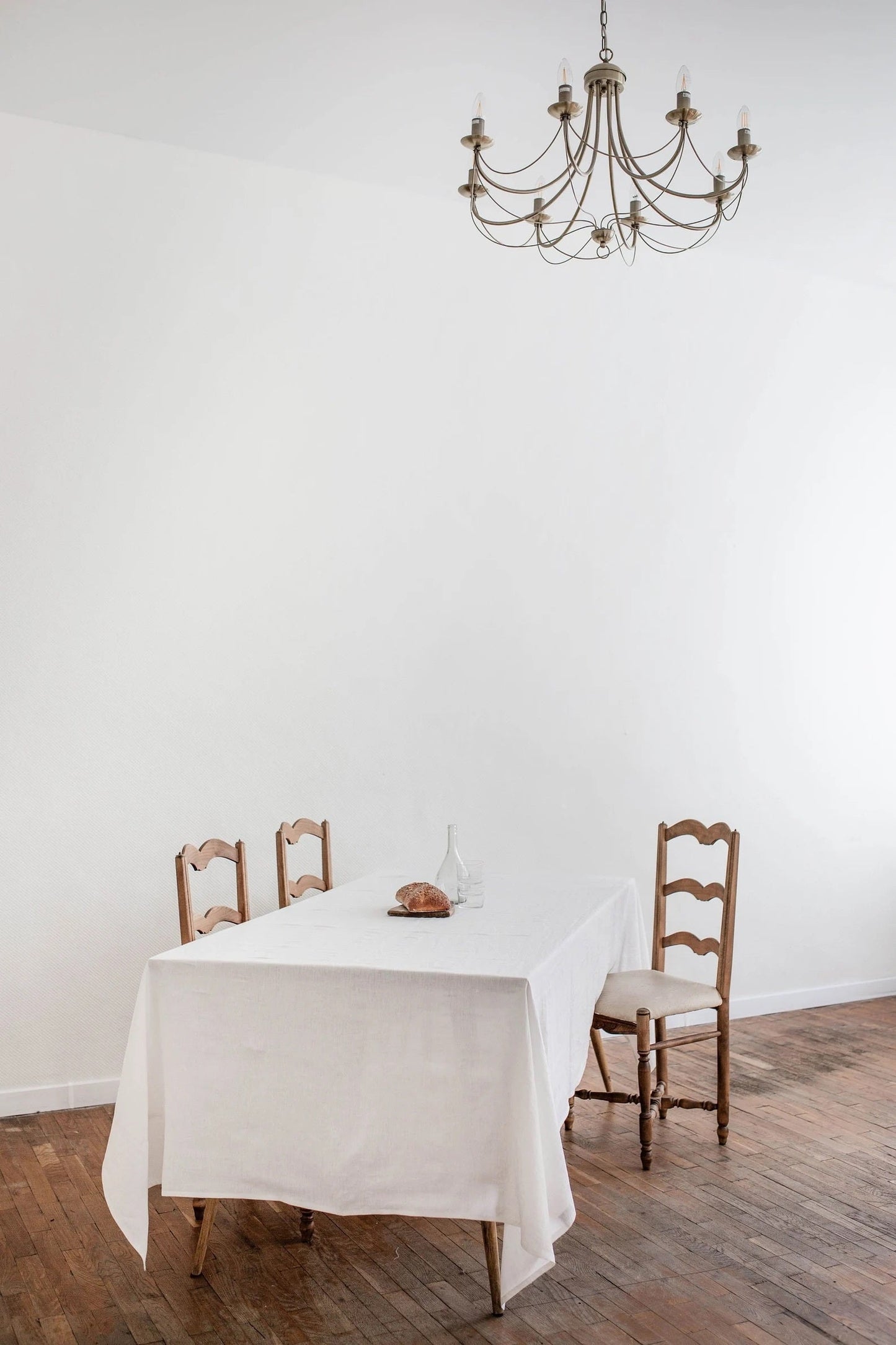 linen tablecloth in white