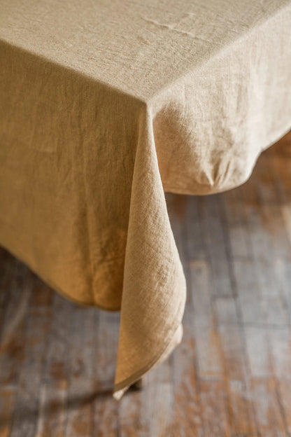 Linen Tablecloth in Mustard