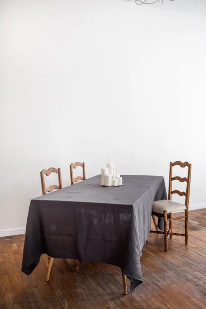 Linen Tablecloth in Charcoal