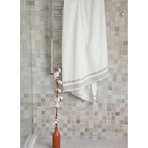 lipari bath towel 30''x52'' / white / beige stripes