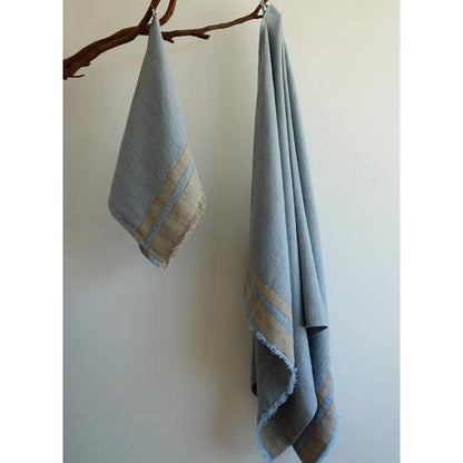 lipari bath towel 30''x52'' / blue natural / natural stripes