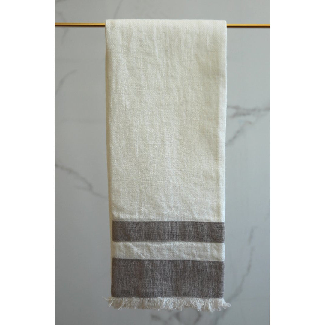 lipari tea towel white / light grey stripe