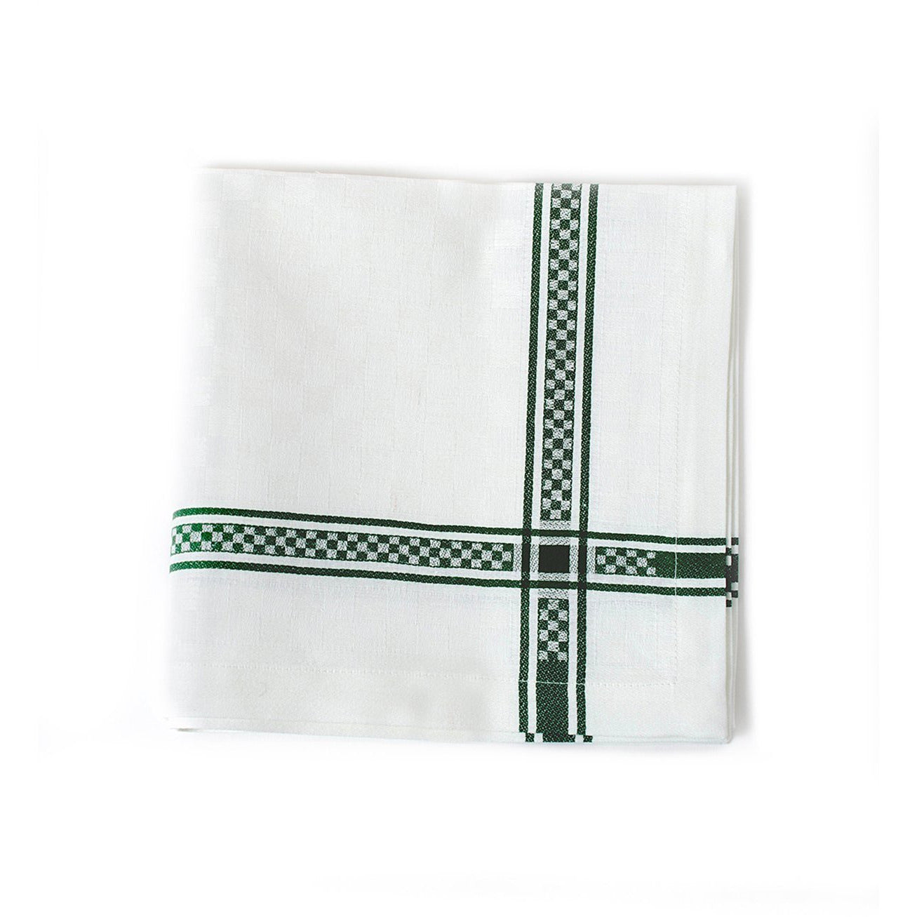 taxi napkins (set of 4) 22''x22'' / white with green border